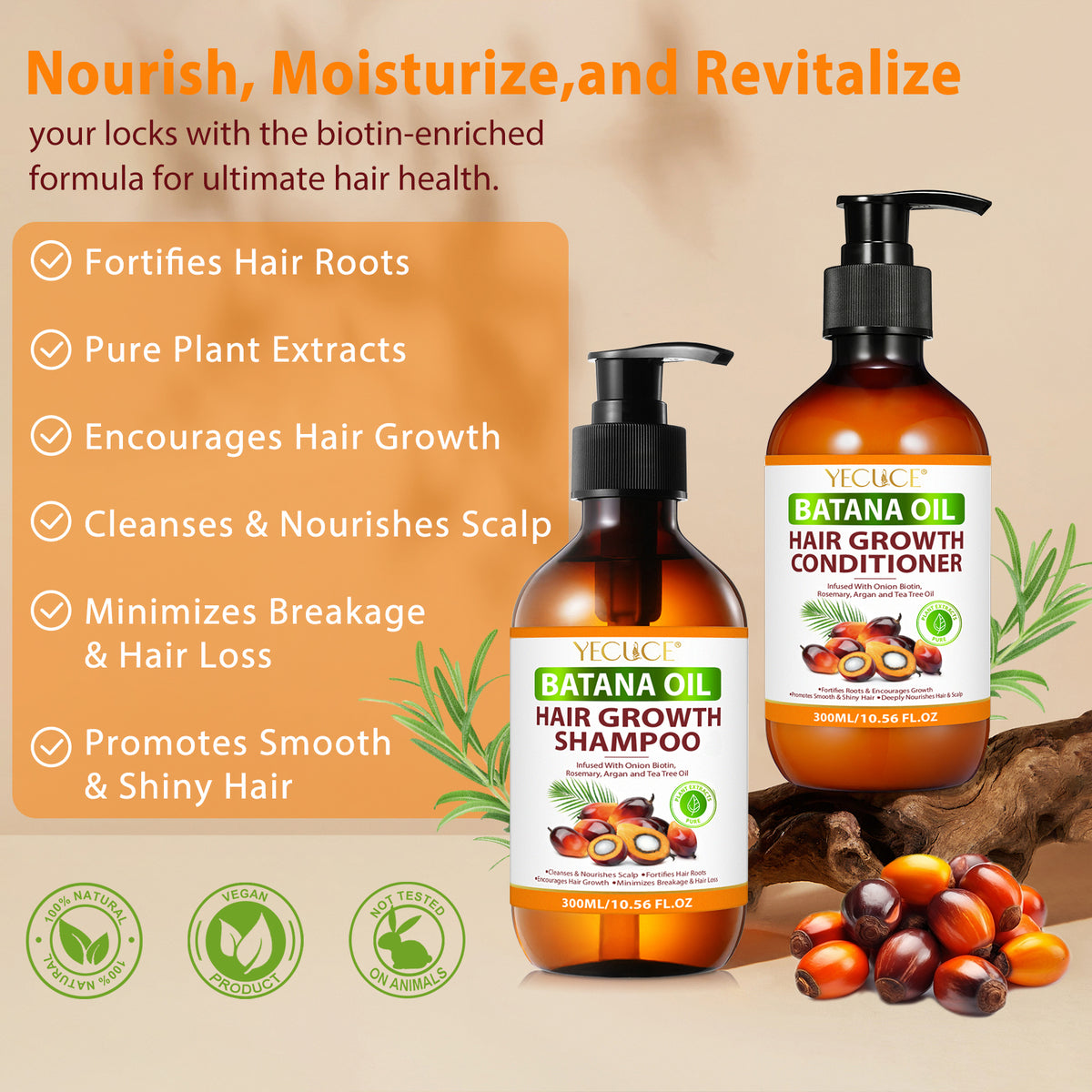 Batana Oil Hair Growth Set - Shampoo and Conditioner